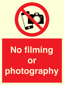 No filming or photography